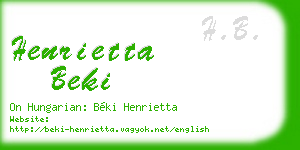 henrietta beki business card