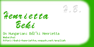 henrietta beki business card